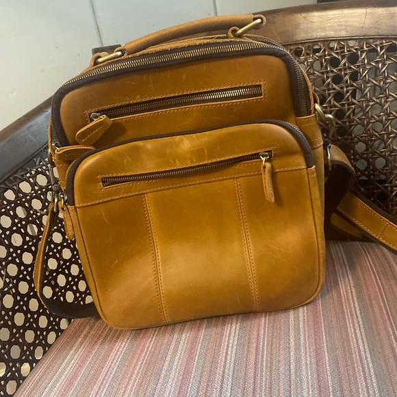 Jack & Chris Other - Elegant Brown Leather Messenger Bag for Men